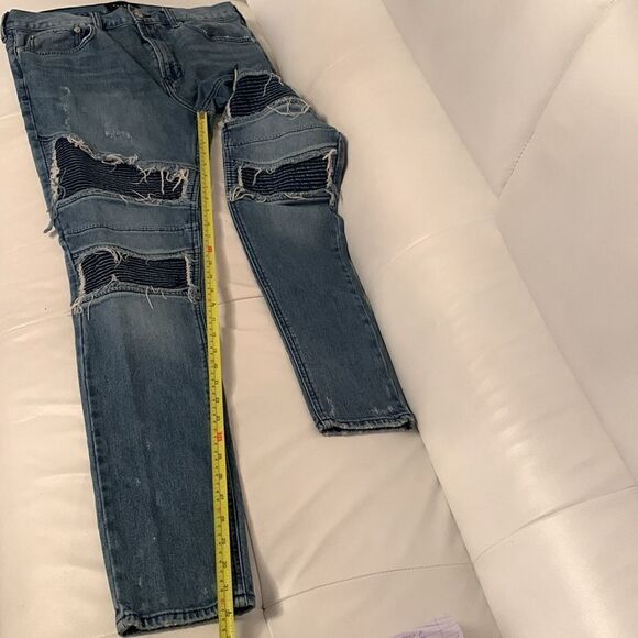 Men’s PacSun Stacked Skinny Motorcycle’s Jeans Denim Size 34/32 - Picture 6 of 10
